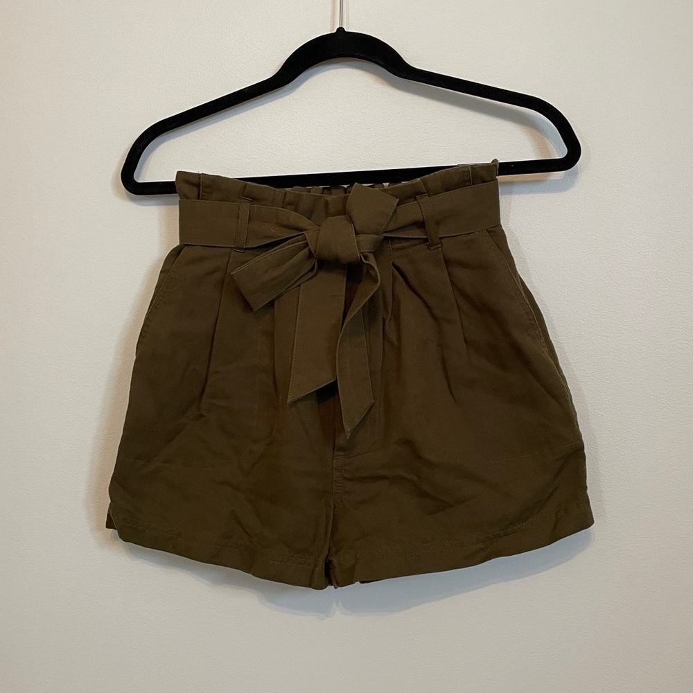 BDG Olive Green Paper Bag Shorts